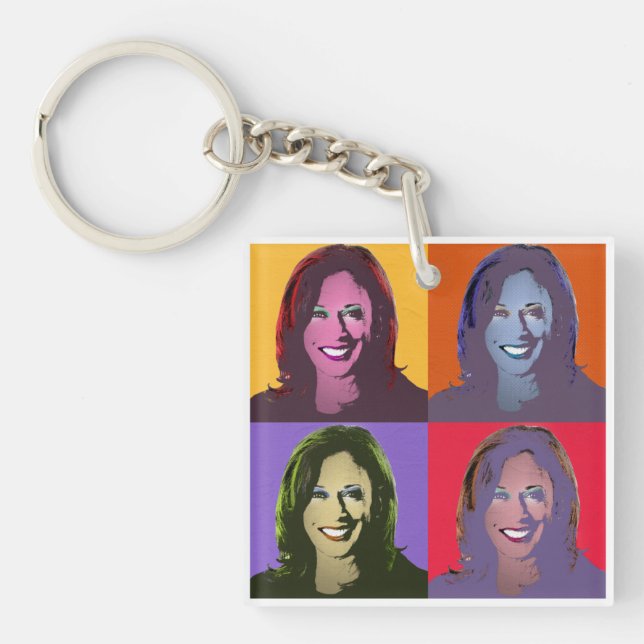 Kamala Harris Pop Art (Gult, Orange, Lila, rött) (Framsidan)