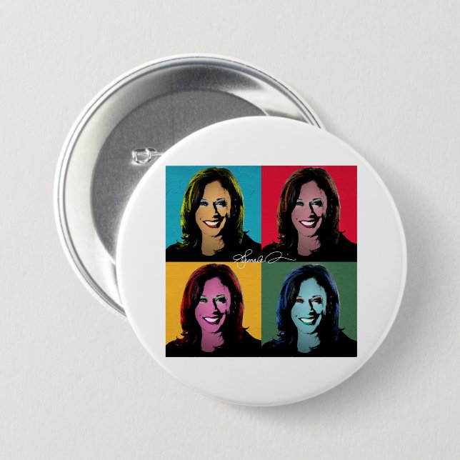 KAMALA HARRIS Pop Art Knapp (Framsida & baksida)