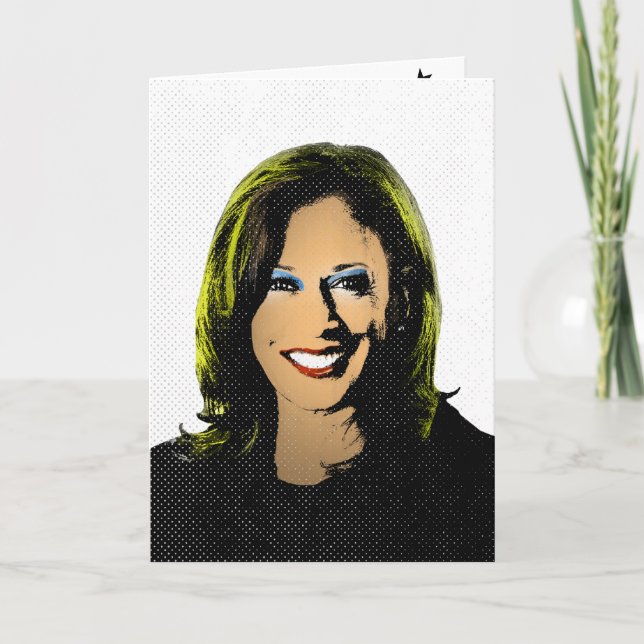 Kamala Harris Pop Art Kort (Framsida)