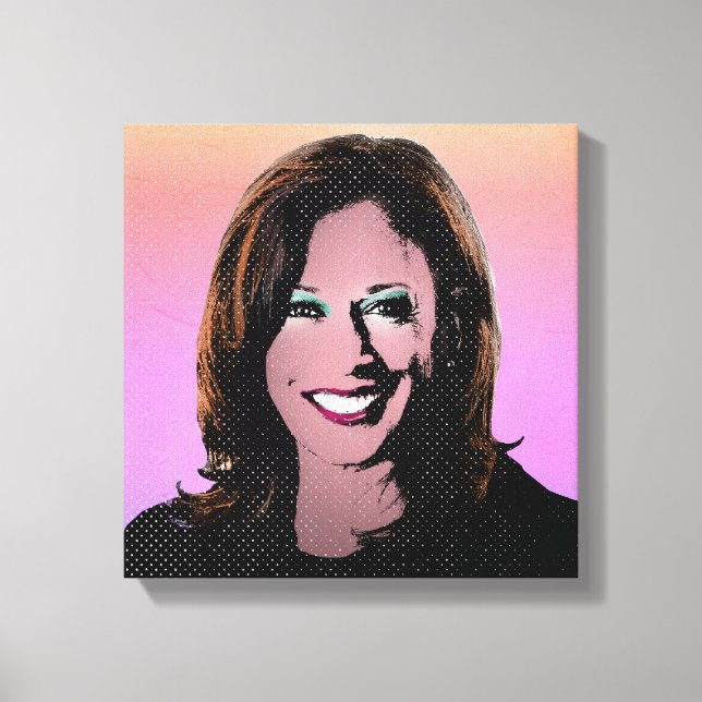 Kamala Harris Pop Art Painting Canvastryck (Framsida)