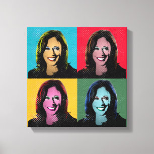 Kamala Harris Pop Art Painting Canvastryck