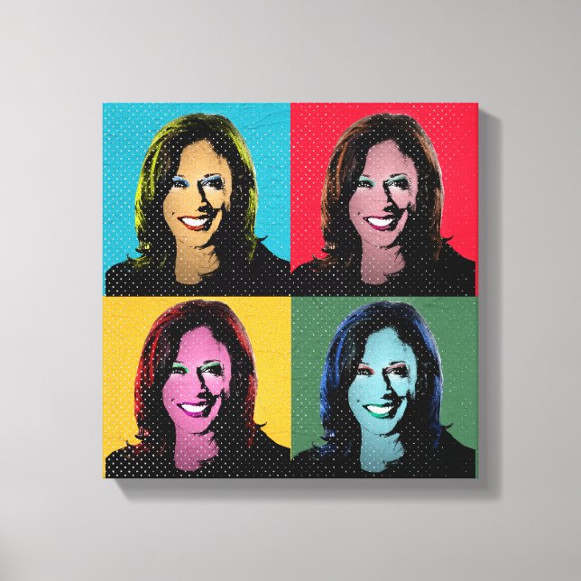 Kamala Harris Pop Art Painting Canvastryck (Framsida)