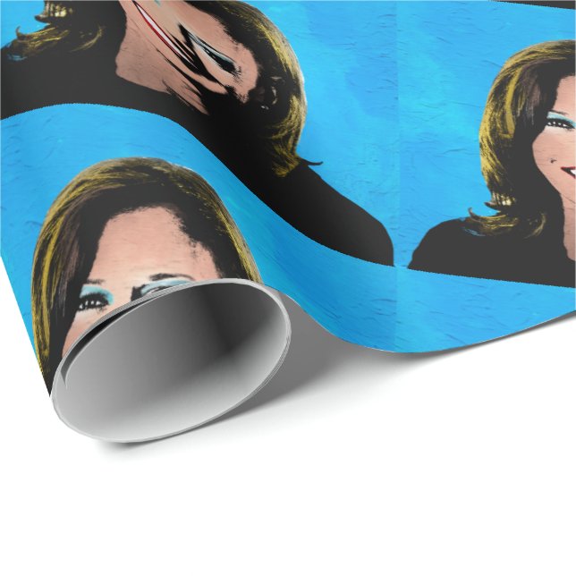 Kamala Harris pop Art Presentpapper (Rullad Hörn)