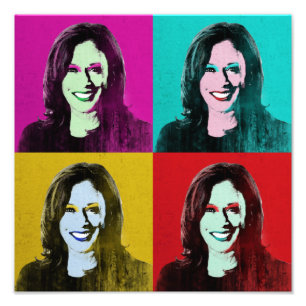 Kamala Harris Pop Art (Rosa, Teal, Guld, Red) Fototryck