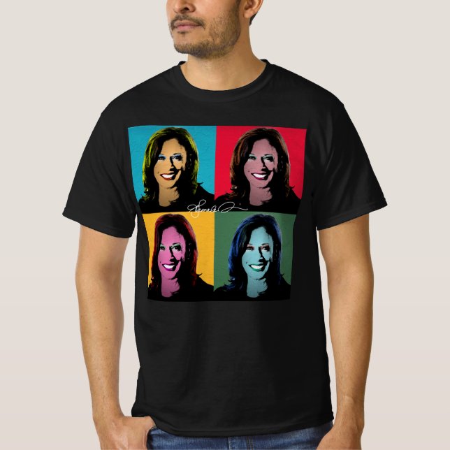 KAMALA HARRIS-popkonsmålning T Shirt (Framsida)