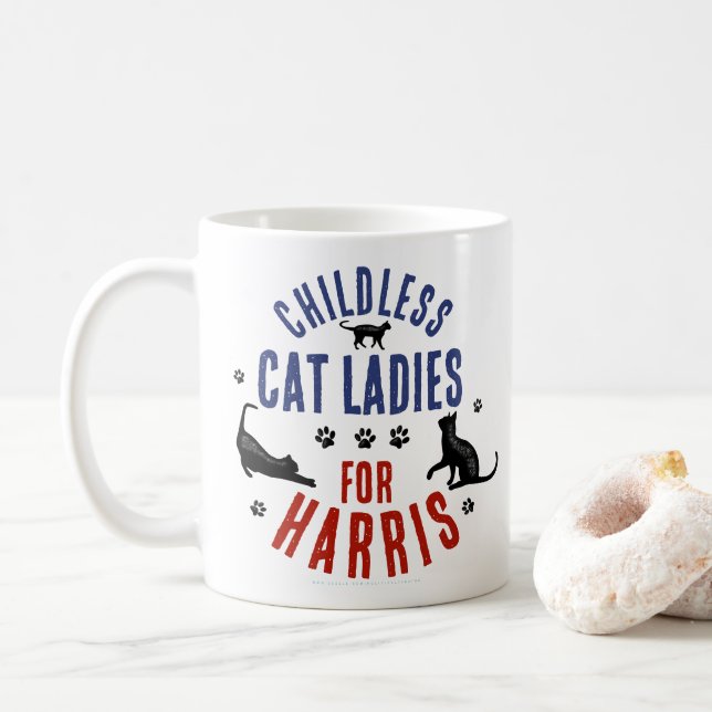 Kamala Harris President 2024, Barnsolt Cat Dam Kaffemugg (Med munk)