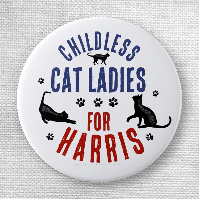 Kamala Harris President 2024, Barnsolt Cat Dam Knapp (Skapare uppladdad)