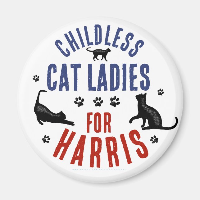 Kamala Harris President 2024, Barnsolt Cat Dam Magnet (Framsidan)