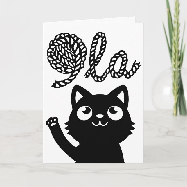 Kamala Harris President 2024 Comma La Cat and Yarn Helgkort (Framsida)