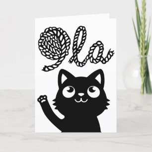 Kamala Harris President 2024 Comma La Cat and Yarn Helgkort
