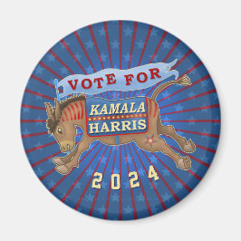Kamala Harris President 2024 Democrat Donkey Magnet