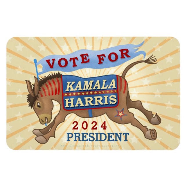 Kamala Harris President 2024 Democrat Donkey Magnet (Horisontell)