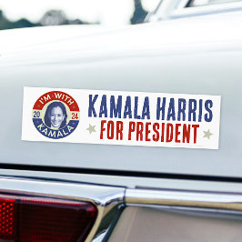Kamala Harris President 2024 Demokrat Photo Retro Bildekal