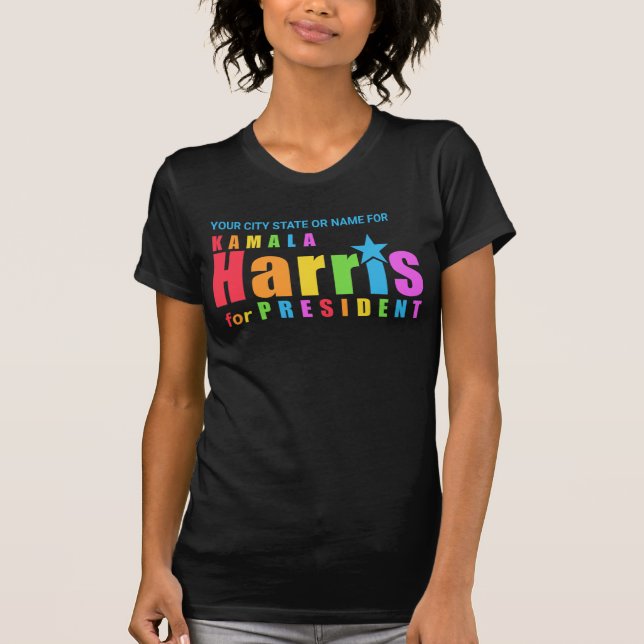 Kamala Harris Pride 2024 Anpassningsbar Feminist T Shirt (Framsida)