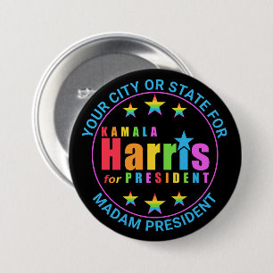 Kamala Harris Pride 2024 Anpassningsbar: politiska Knapp