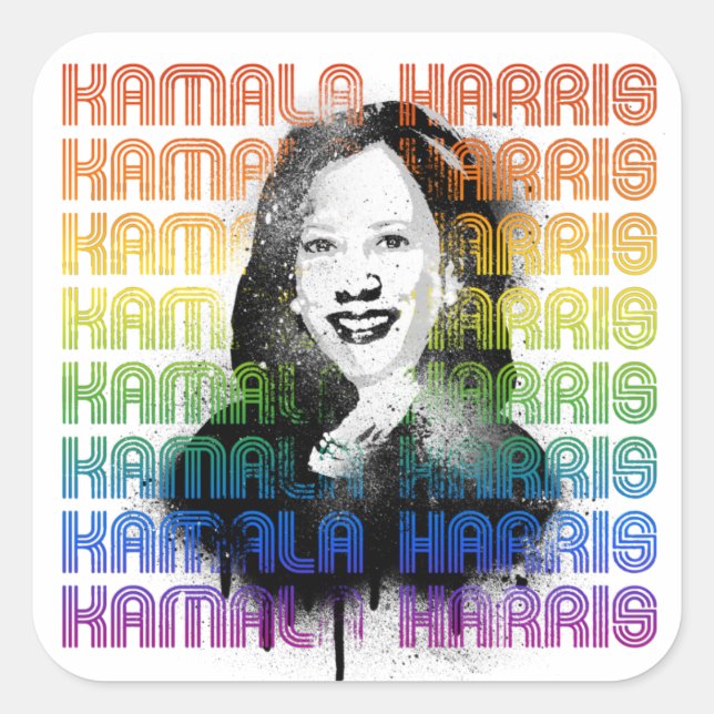 Kamala Harris Pride Fyrkantigt Klistermärke (Framsida)