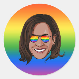 Kamala Harris Pride Helgdag Runt Klistermärke