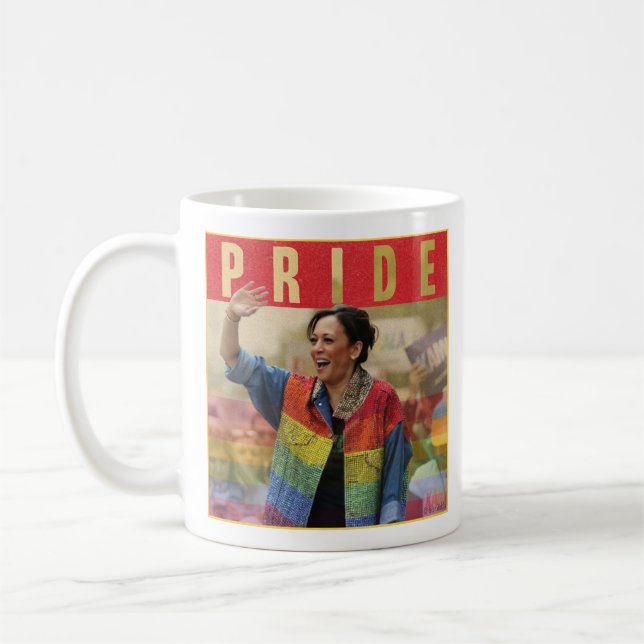 Kamala Harris PRIDE mugg (Vänster)