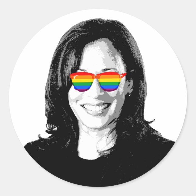 Kamala Harris Pride Runt Klistermärke (Framsida)