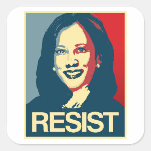 Kamala Harris Propaganda - RESIST - Fyrkantigt Klistermärke