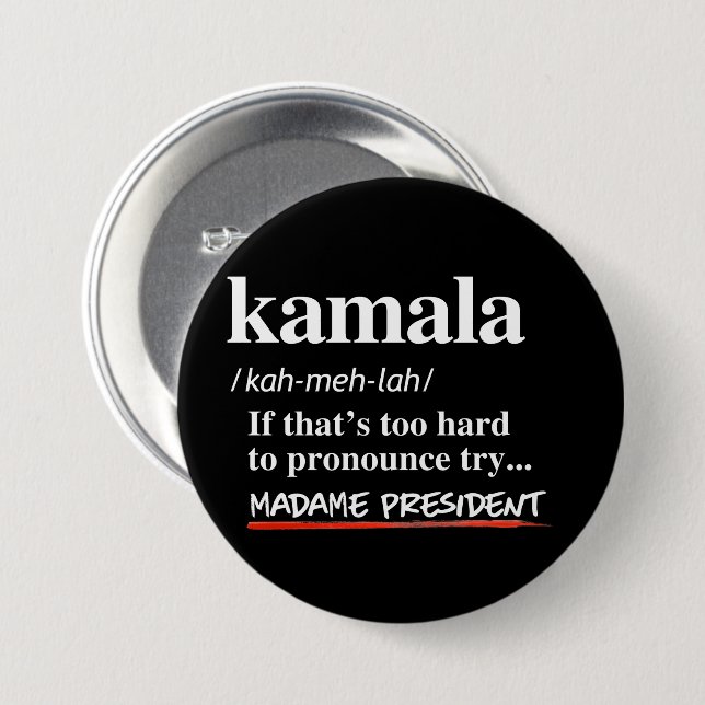 Kamala Harris - Prova Madame President Knapp (Framsida & baksida)