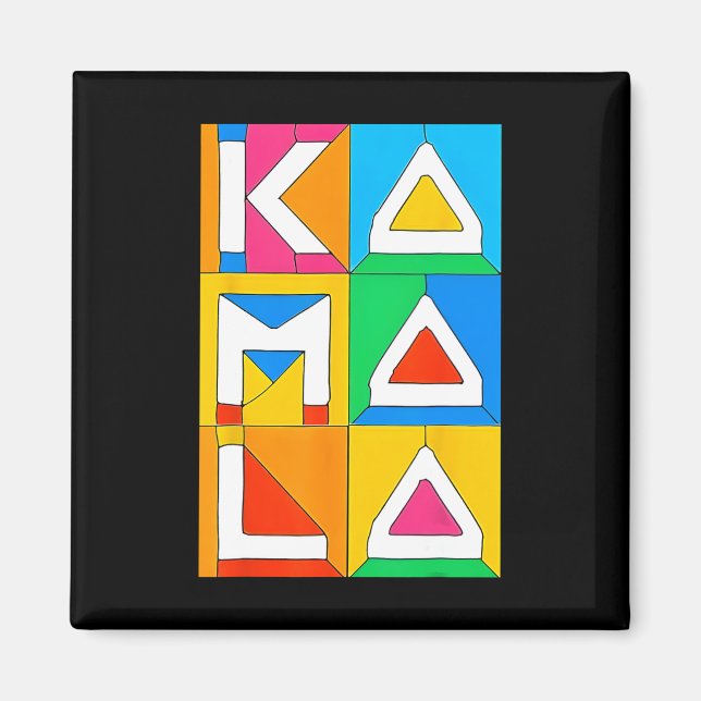Kamala Harris Quilted Support for Harris 2024 Omrö Magnet (Framsidan)