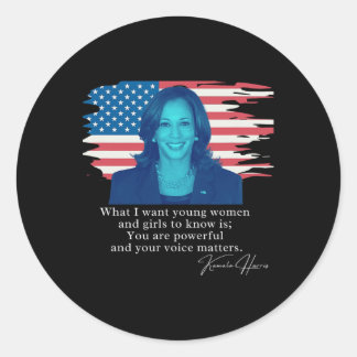 Kamala Harris Quote Tee Runt Klistermärke