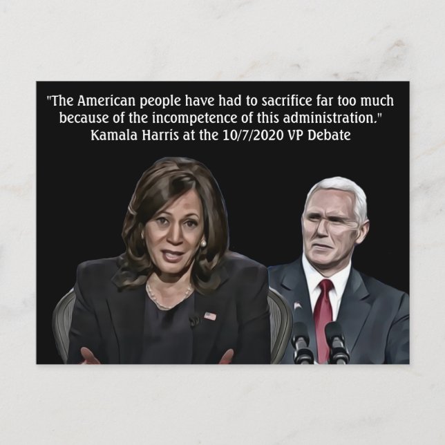 Kamala Harris Quote under debatten om den parlamen Vykort (Framsida)