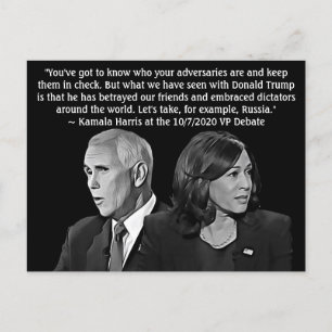 Kamala Harris Quote under debatten om den parlamen Vykort