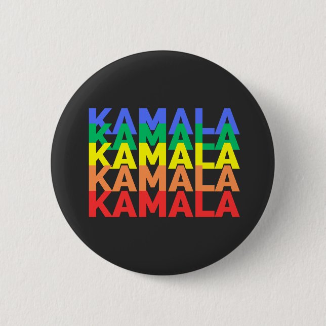 Kamala Harris Rainbow Button Knapp (Framsida)