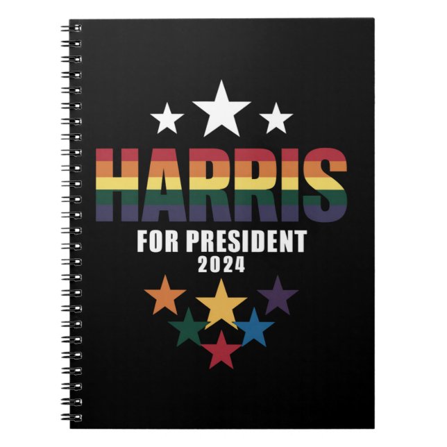 Kamala Harris Rainbow Gay pride HBT-val 2024 Anteckningsbok (Framsidan)
