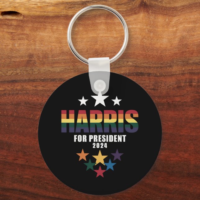 Kamala Harris regnbåge HBTQ Pride-valet 2024 Nyckelring (Framsida)