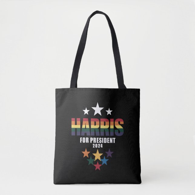Kamala Harris regnbåge HBTQ Pride-valet 2024 Tygkasse (Framsida)