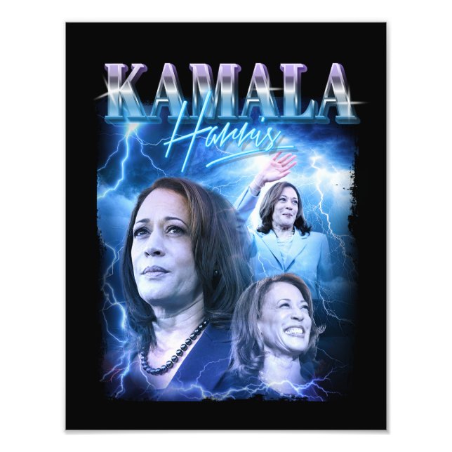 Kamala Harris Retro 90s Stil Fototryck (Framsidan)