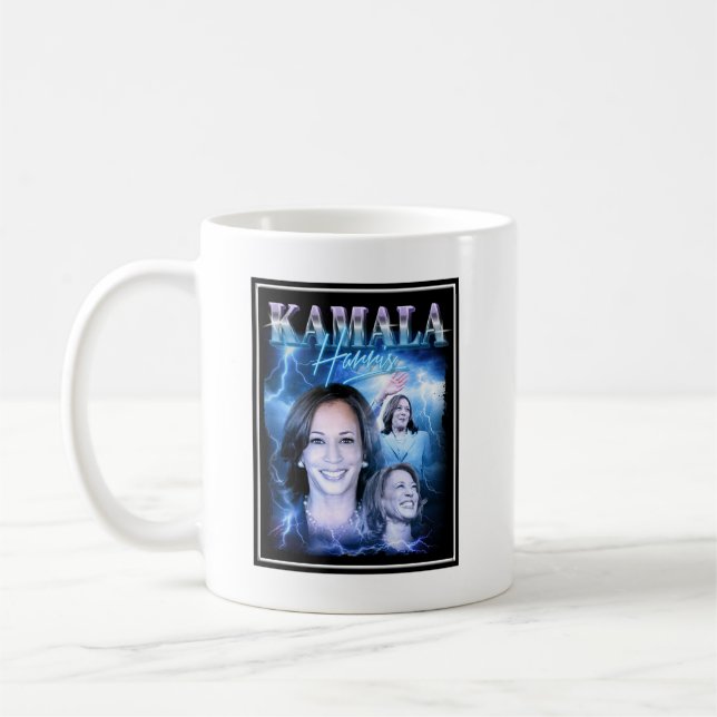 Kamala Harris Retro 90s Stil Kaffemugg (Vänster)
