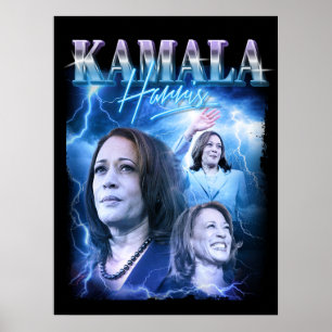 Kamala Harris Retro 90s Stil Poster