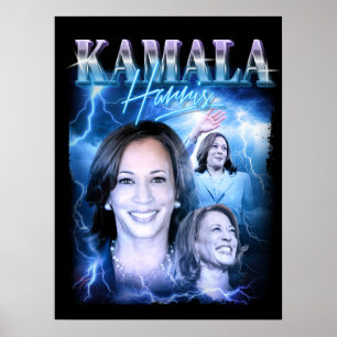 Kamala Harris Retro 90s Stil Poster