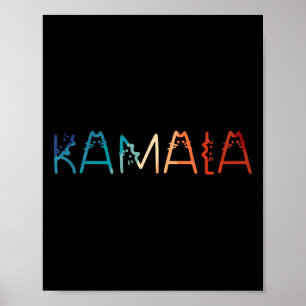 Kamala-harris Retro Cat Lettering Positive Funny Poster