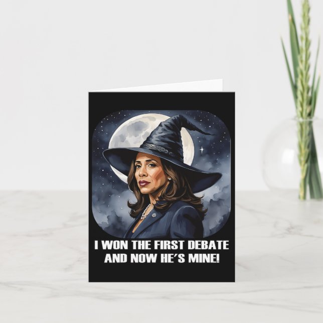 Kamala Harris Rolig Debatt Val 2024 Vann Häxa Kort (Framsida)