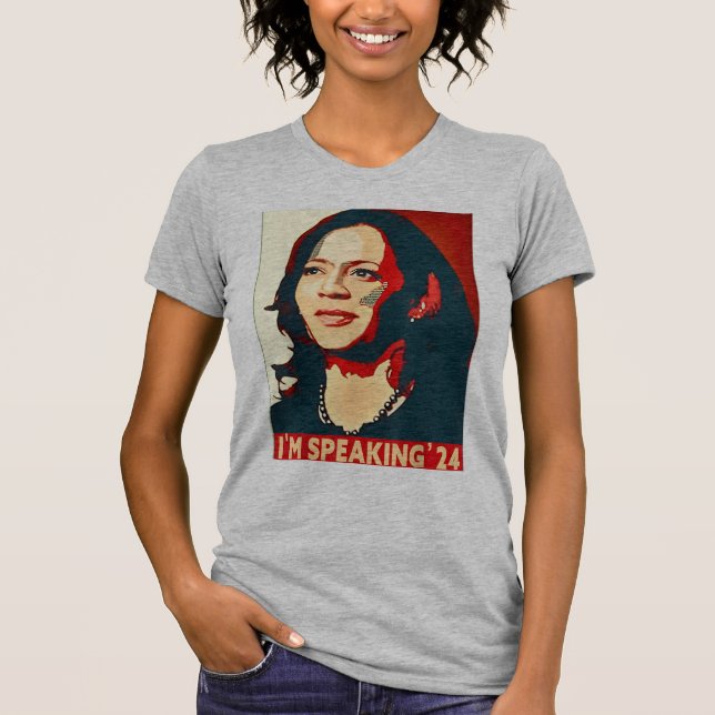 Kamala Harris Roligt Jag Talar'24 T Shirt (Framsida)