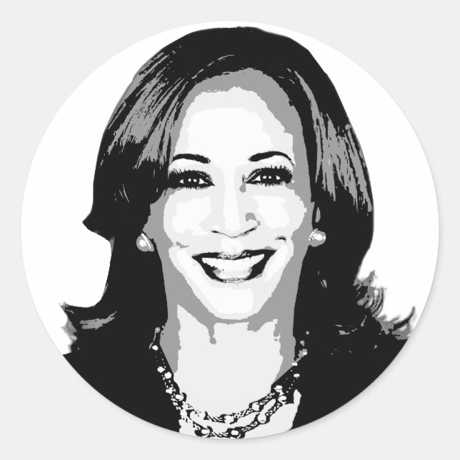Kamala Harris Runt Klistermärke (Framsida)