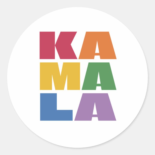 Kamala Harris. Runt Klistermärke (Framsida)