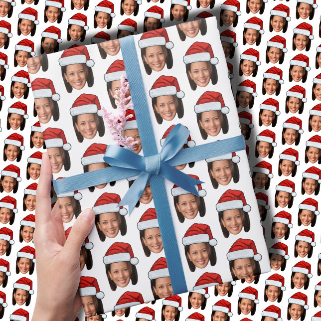 Kamala Harris Santa Hat Funny jul Presentpapper (Skapare uppladdad)
