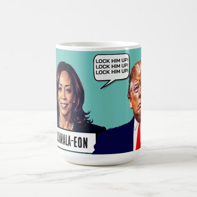 Kamala Harris Says Lock Trump Kaffemugg (Center)