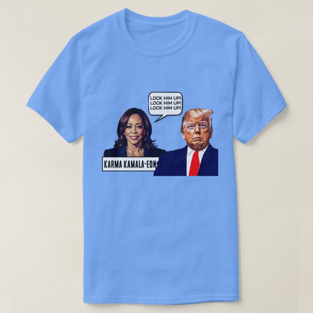 Kamala Harris Says Lock Trump T Shirt (Design framsida)