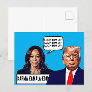 Kamala Harris Says Lock Trump Vykort