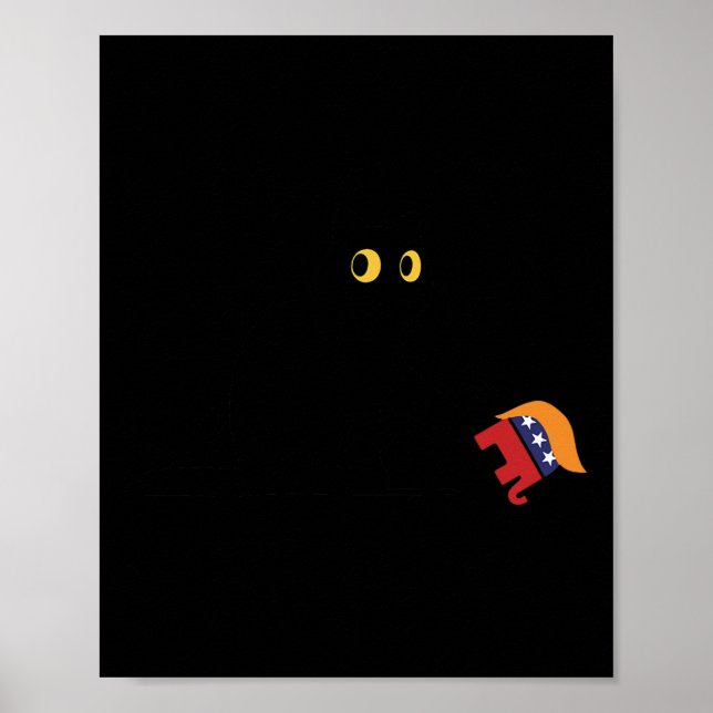 Kamala Harris seger Svart katt Vs Elefant Trump Poster (Framsidan)