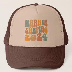 Kamala Harris Shapiro Vågig Text Retro Trendig Keps