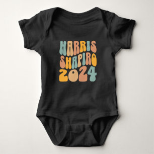 Kamala Harris Shapiro Vågigt Trendiget Text Retro T Shirt