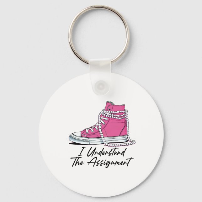 Kamala Harris Shoes och Pearl jag förstår Nyckelring (Framsida)